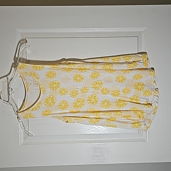 Apt. 9 Tops - Apt.9 Women’s Lemon Print Sleevess Tank Top Yellow White Stretch Shirt Size XS
